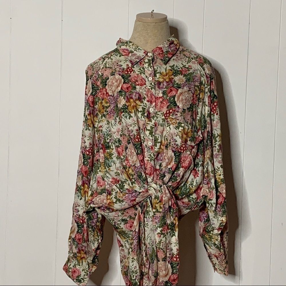 Vintage Phool Indian Cottagecore Tie Waist Top